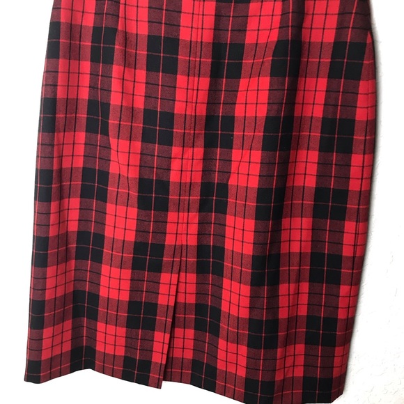 Vintage JH Collectibles Gingham 100% Wool Skirt - Picture 7 of 8